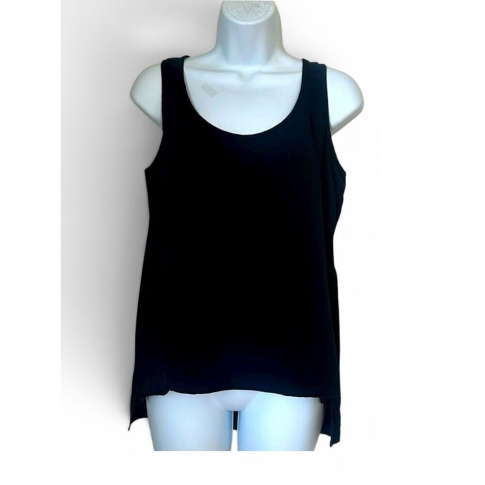 Eileen Fisher Women's Classic Black High Low Sleeveless Layer Top Blouse Size S